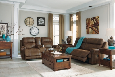 Austere Manual Reclining Loveseat With Console Ashley Furniture Homestore