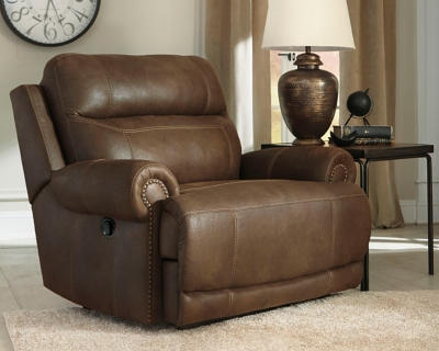 Austere Oversized Recliner, Brown, rollover