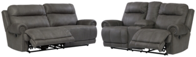 APG-38401-SL Austere Manual Reclining Sofa and Loveseat Set, Gr sku APG-38401-SL