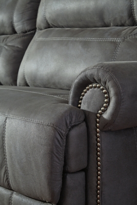 Ashley austere 2025 gray reclining sofa