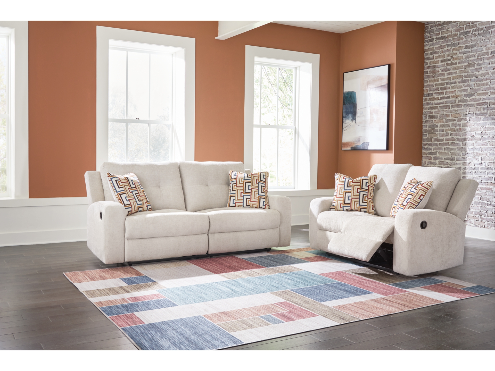 Danum Sofa and Loveseat Stone , Ink , Spice 3 colors 