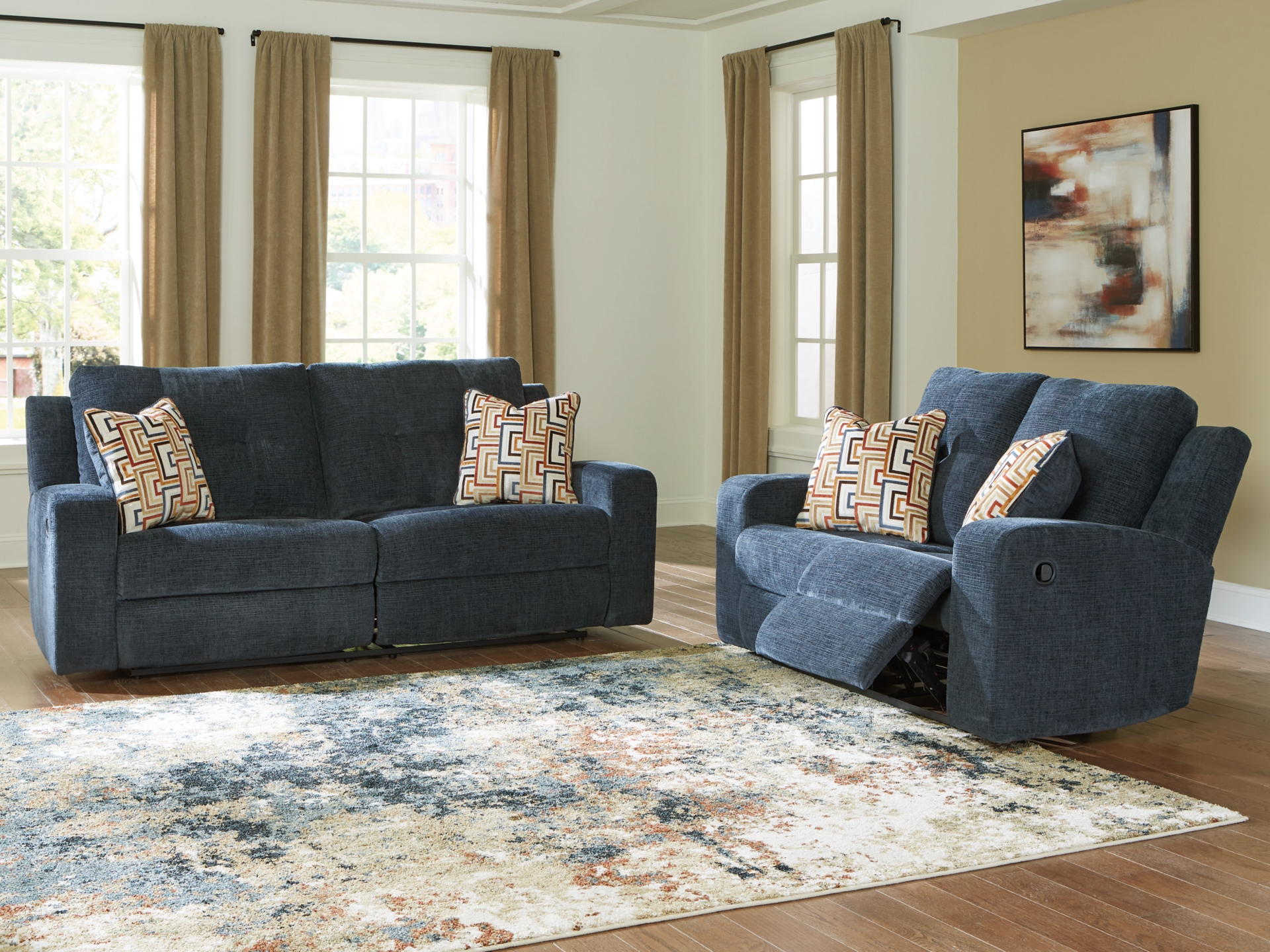 Image 1 of Danum Sofa and Loveseat Stone , Ink , Spice 3 colors 