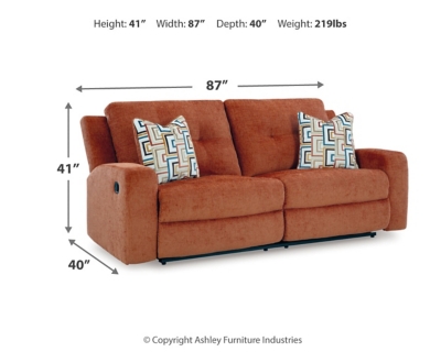 Danum Reclining Sofa, Spice, large