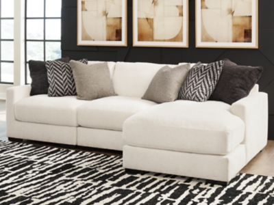 Elissa Court 3-Piece Sectional Sofa with Chaise, Vanilla, rollover