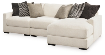 Elissa Court 3-Piece Sectional Sofa with Chaise, Vanilla, large