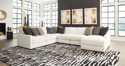 Elissa Court 6-Piece Sectional with Chaise, Vanilla, rollover