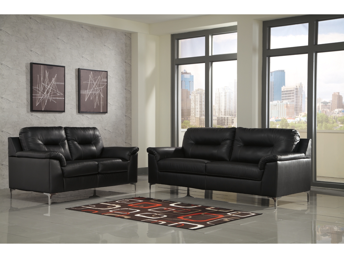 Black living room set ashley furniture discount