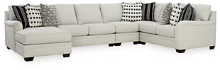 Huntsworth 5-Piece Sectional with Chaise, Dove Gray, large