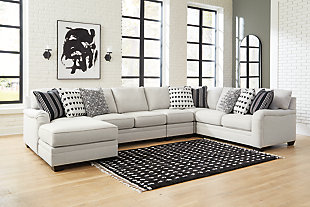 Huntsworth 5-Piece Sectional with Chaise, Dove Gray, rollover