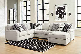 Huntsworth 4-Piece Sectional with Chaise, Dove Gray, rollover