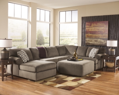 Jessa Place 3-Piece Sectional with Ottoman, Dune, large
