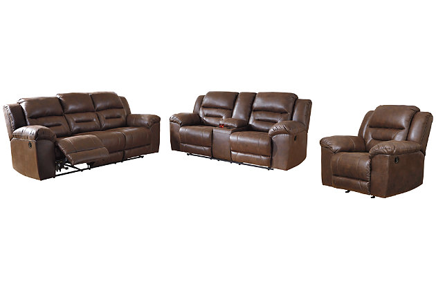 Stoneland Reclining Sofa Loveseat And, Leather Sofa Loveseat And Recliner Set
