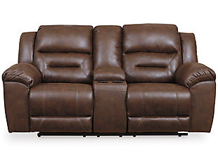 Stoneland Power Reclining Loveseat with Console, Chocolate, large