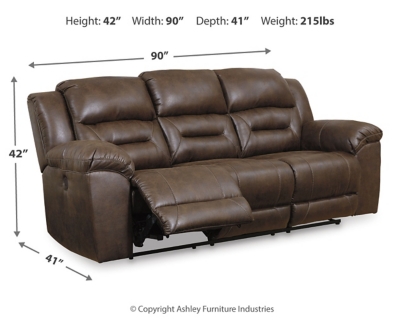 Stoneland Reclining Sofa, Chocolate, large