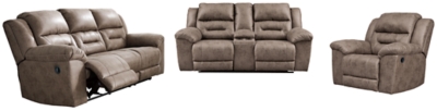 APG-39905SLR Stoneland Sofa, Loveseat and Recliner, Fossil sku APG-39905SLR