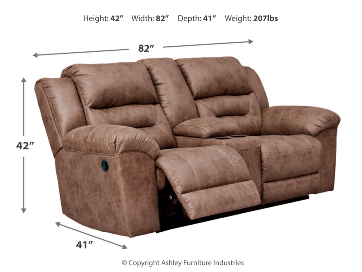 Stoneland Manual Reclining Loveseat with Console | Ashley