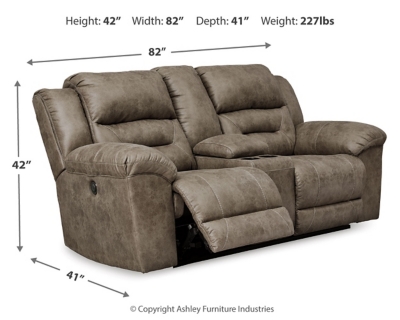 Stoneland Power Reclining Loveseat with Console, Fossil, large