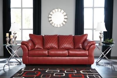 ashley furniture living room sets red