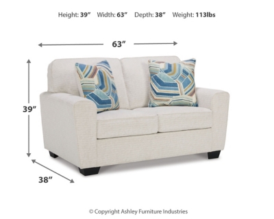 Cashton Loveseat, Snow, large