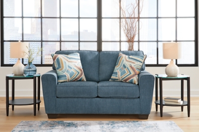 Ashley furniture blue deals sofa