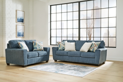 Cashton Sofa and Loveseat, Blue, rollover