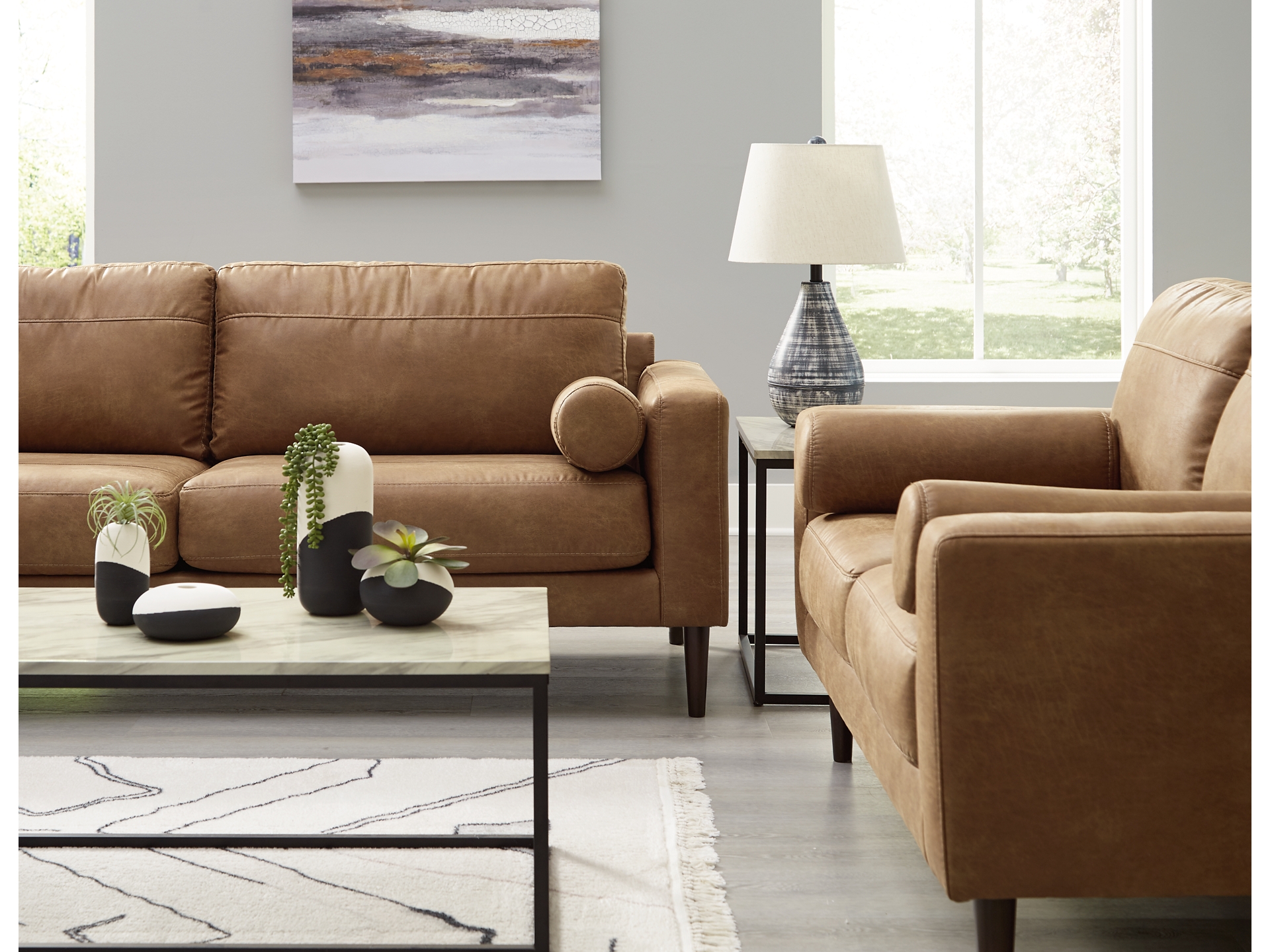 Image 1 of Telora Sofa and Loveseat-chair -ottoman 