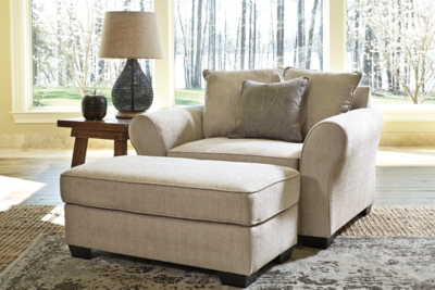 Oversized living room chair deals with ottoman