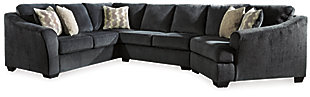 Eltmann 3-Piece Sectional with Cuddler, Slate, large