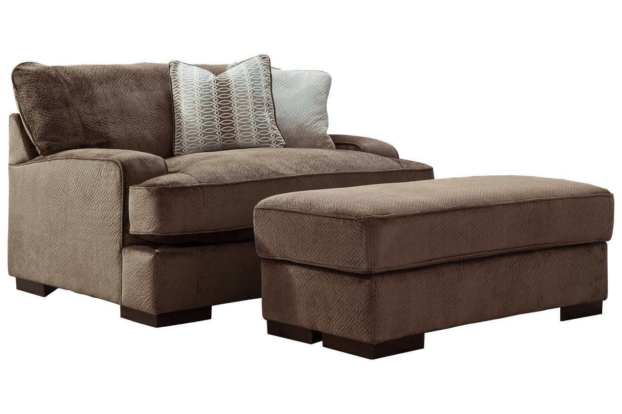 Fielding Oversized Chair And Ottoman, Overstuffed Chair With Storage Ottoman