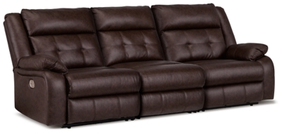 Punch Up 3-Piece Dual Power Reclining Modular Sofa with 3 Reclining Seats, Walnut