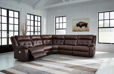 Punch Up 5-Piece Dual Power Reclining Modular Sectional, Walnut