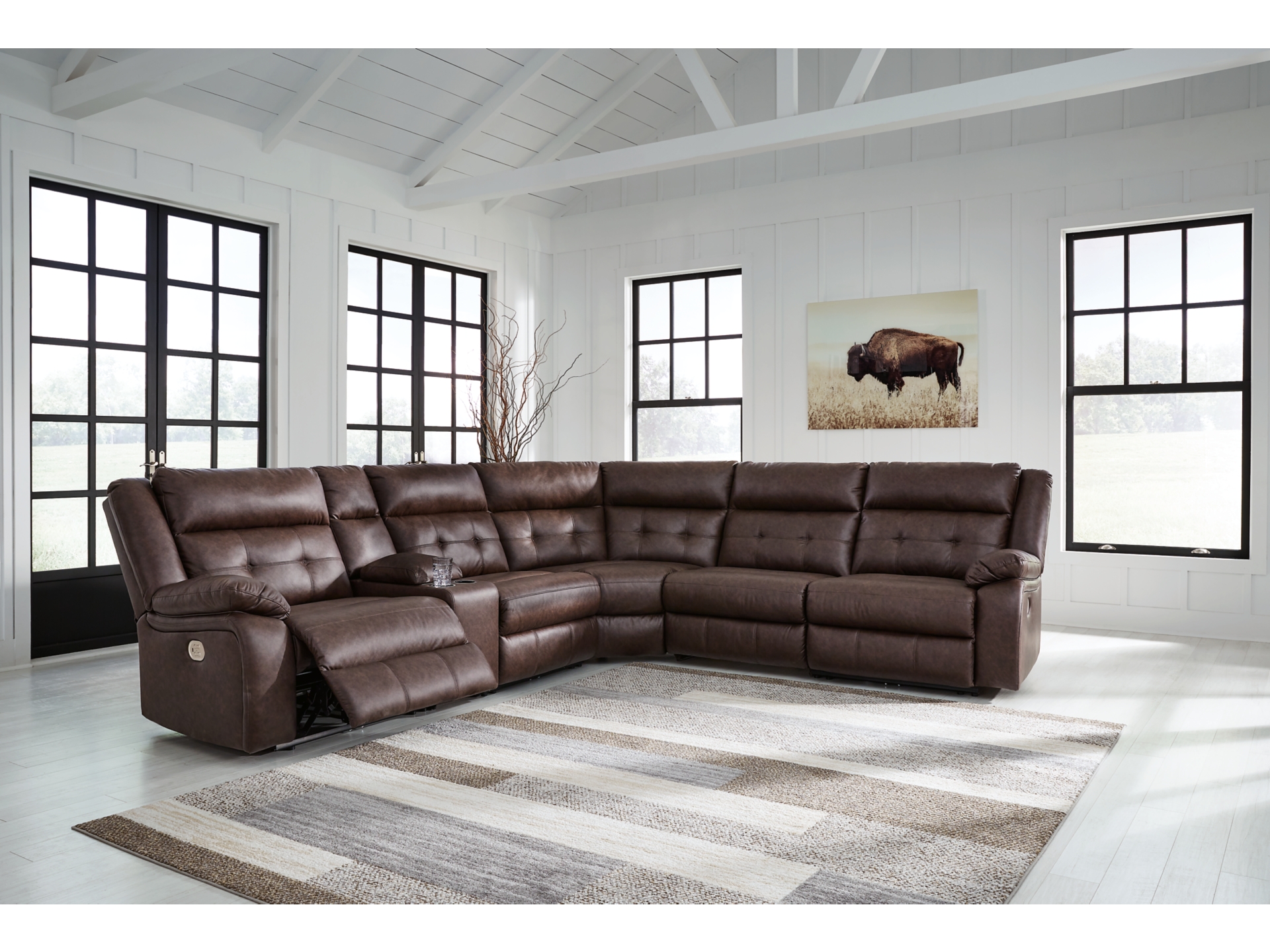 Punch Dual Power Reclining Modular Sectional with Console