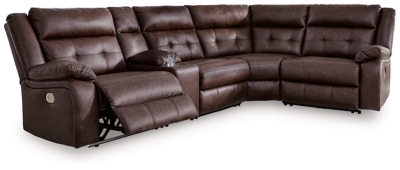 Punch Up 5-Piece Dual Power Reclining Modular Sectional with Console, Walnut