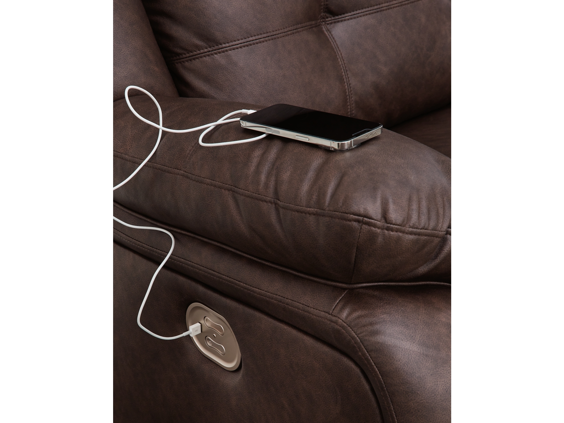 Image 3 of Punch Dual Power Reclining Modular Sectional with Console