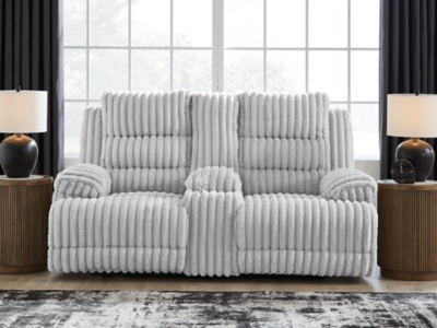 Technique Power Reclining Loveseat with Console, Alloy, rollover
