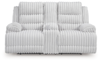 Technique Power Reclining Loveseat with Console, Alloy, large
