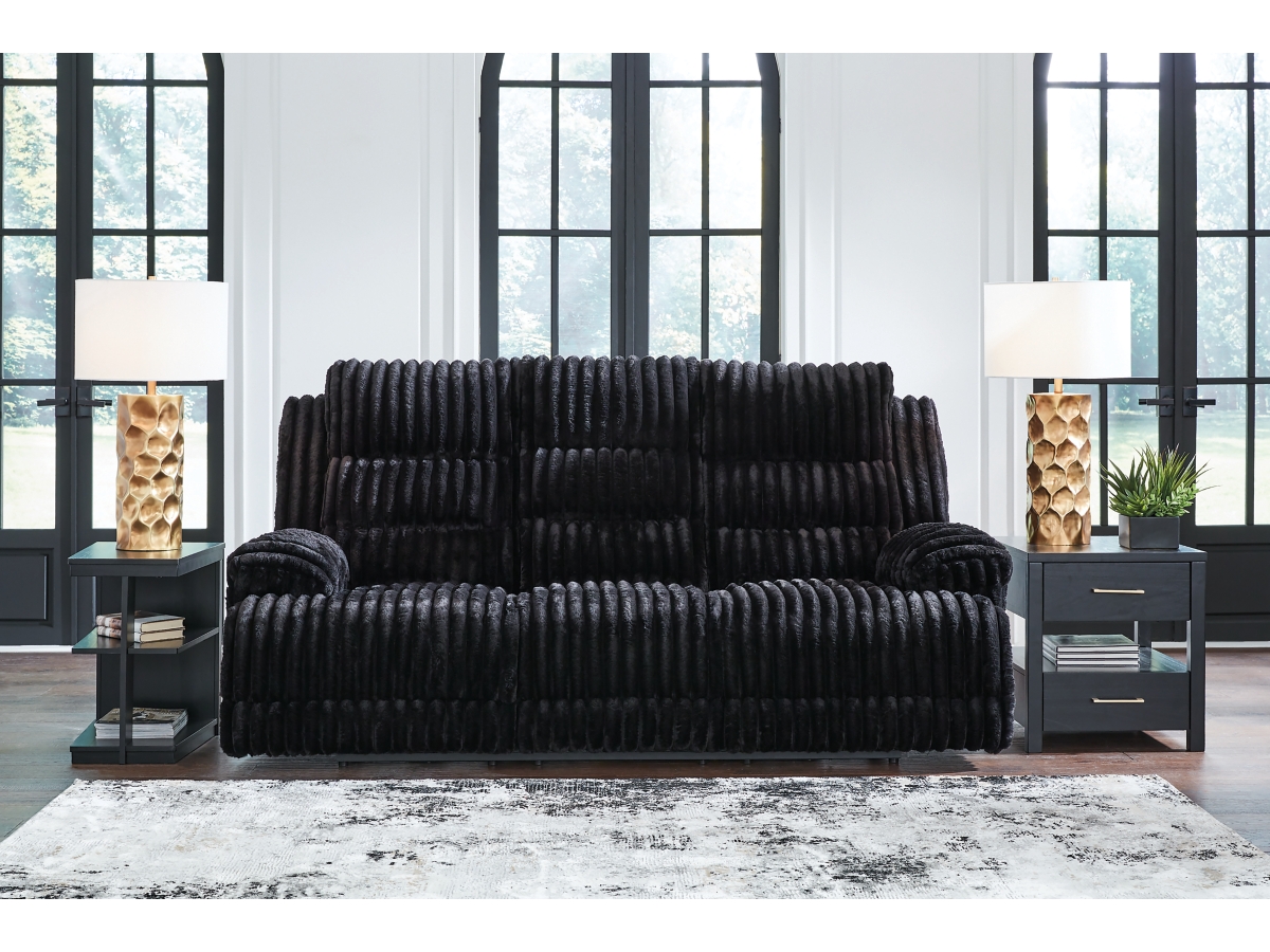 Technique Power Reclining Sofa with Drop Down Table | Ashley