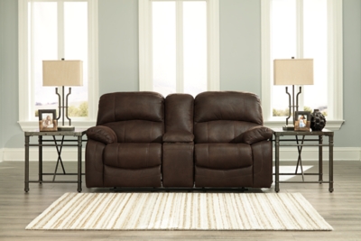 Zavier Power Glider Reclining Loveseat with Console, Truffle, large