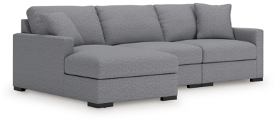 Omaha by Ashley 3-Piece Sectional with Chaise, Salt and Pepper, large