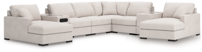 Modmax 8 Piece Modular Double Chaise Sectional with Audio and Storage Consoles
