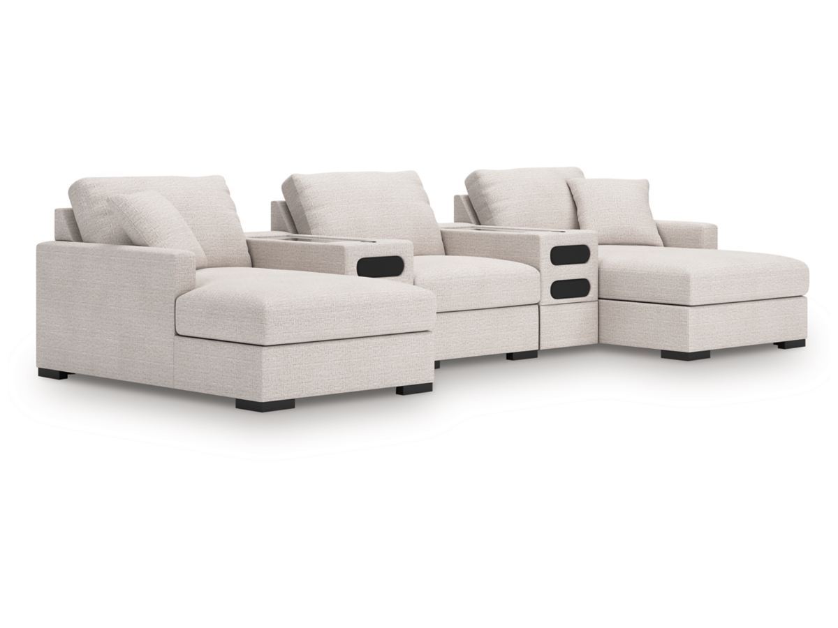 Modmax 5 Piece Modular Sectional Double Chaise with Audio Consoles Modmax 5 Piece Modular Sectional Double Chaise with Audio Consoles