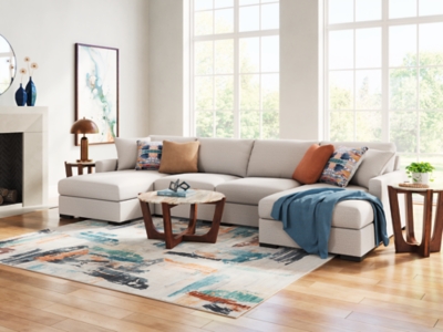 Omaha by Ashley 4-Piece Sectional with Chaise, Stone, rollover