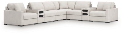 Omaha by Ashley 8-Piece Sectional with Audio Consoles, Stone, large