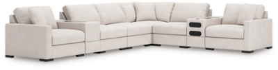 Omaha by Ashley 8-Piece Sectional with Audio and Storage Consoles, Stone, large