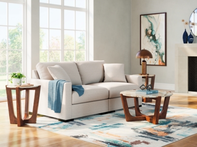 Omaha by Ashley 2-Piece Sectional Loveseat, Stone, rollover