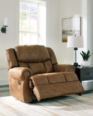 Guillem 38''W Oversize Recliner Faux Leather Manual Rocking Recliner with  Lumbar Support