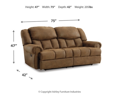Boothbay Reclining Loveseat Dimensions