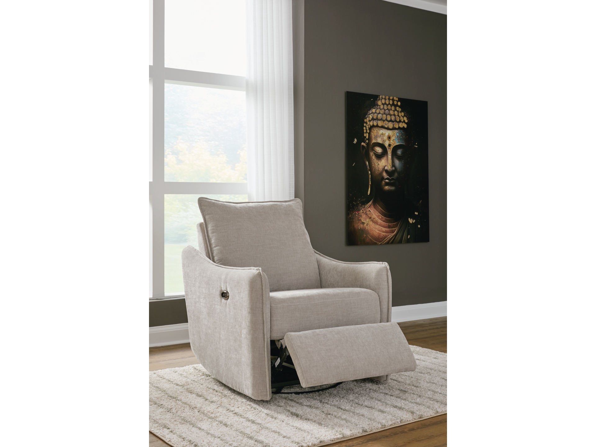 McBurg Swivel Power Recliner Taupe 