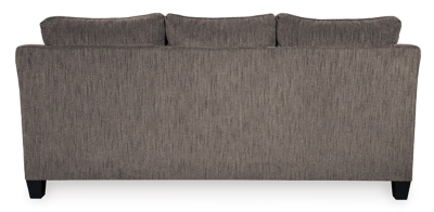 The Nemoli queen sofa sleeper sets the scene for a modern space full of casual flair. Its textured chenille with solid microfiber upholstery provides a luxuriously soft feel that’s inviting. Gently flared arms and plush seat cushions welcome comfort and relaxation. The on-trend slate-colored upholstery offers a perfect background for the four decorative pillows to pop with beauty. Pull-out queen mattress in quality memory foam comfortably accommodates overnight guests.Polyester/textured chenille with solid microfiber upholstery | High-resiliency foam cushions wrapped in thick poly fiber | Corner-blocked frame | Exposed tapered feet | Loose back and seat cushions; non-reversible | Included bi-fold queen memory foam mattress sits atop a supportive steel frame | Memory foam provides better airflow for a cooler night’s sleep | Includes 2 button-tufted pillows and 2 accent pillows made of polyester fabric
