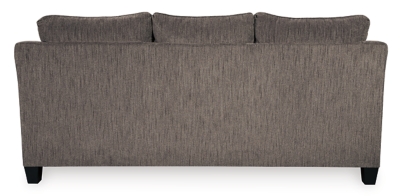 The Nemoli queen sofa sleeper sets the scene for a modern space full of casual flair. Its textured chenille with solid microfiber upholstery provides a luxuriously soft feel that’s inviting. Gently flared arms and plush seat cushions welcome comfort and relaxation. The on-trend slate-colored upholstery offers a perfect background for the four decorative pillows to pop with beauty. Pull-out queen mattress in quality memory foam comfortably accommodates overnight guests.Polyester/textured chenille with solid microfiber upholstery | High-resiliency foam cushions wrapped in thick poly fiber | Corner-blocked frame | Exposed tapered feet | Loose back and seat cushions; non-reversible | Included bi-fold queen memory foam mattress sits atop a supportive steel frame | Memory foam provides better airflow for a cooler night’s sleep | Includes 2 button-tufted pillows and 2 accent pillows made of polyester fabric